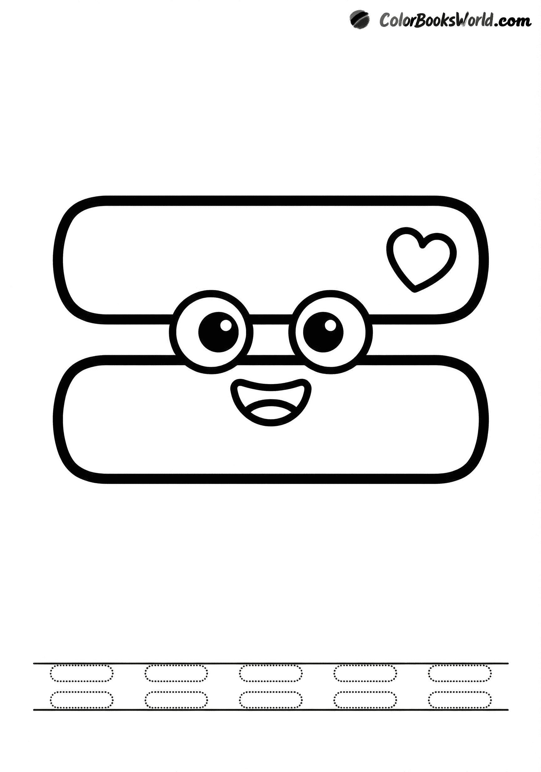 A smiling equals sign character with two thick rounded horizontal bars and a friendly face.