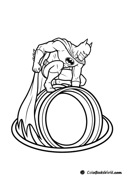 Batman crouches beside a large circular vent opening, ready to slip inside.