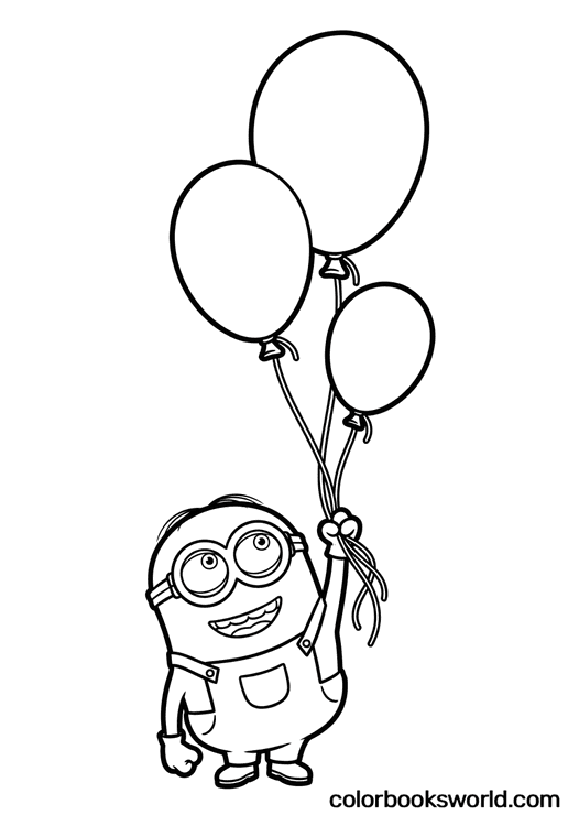 Otto stands smiling, holding strings to three balloons of different sizes floating above him.