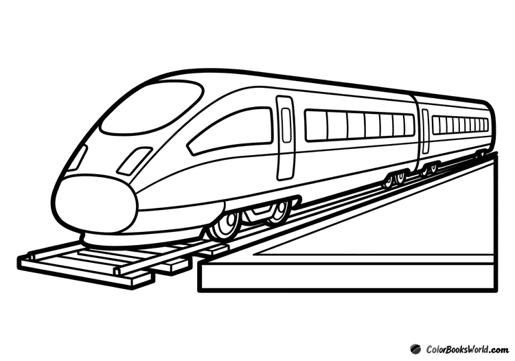 A sleek high-speed passenger train on the tracks beside a station platform.