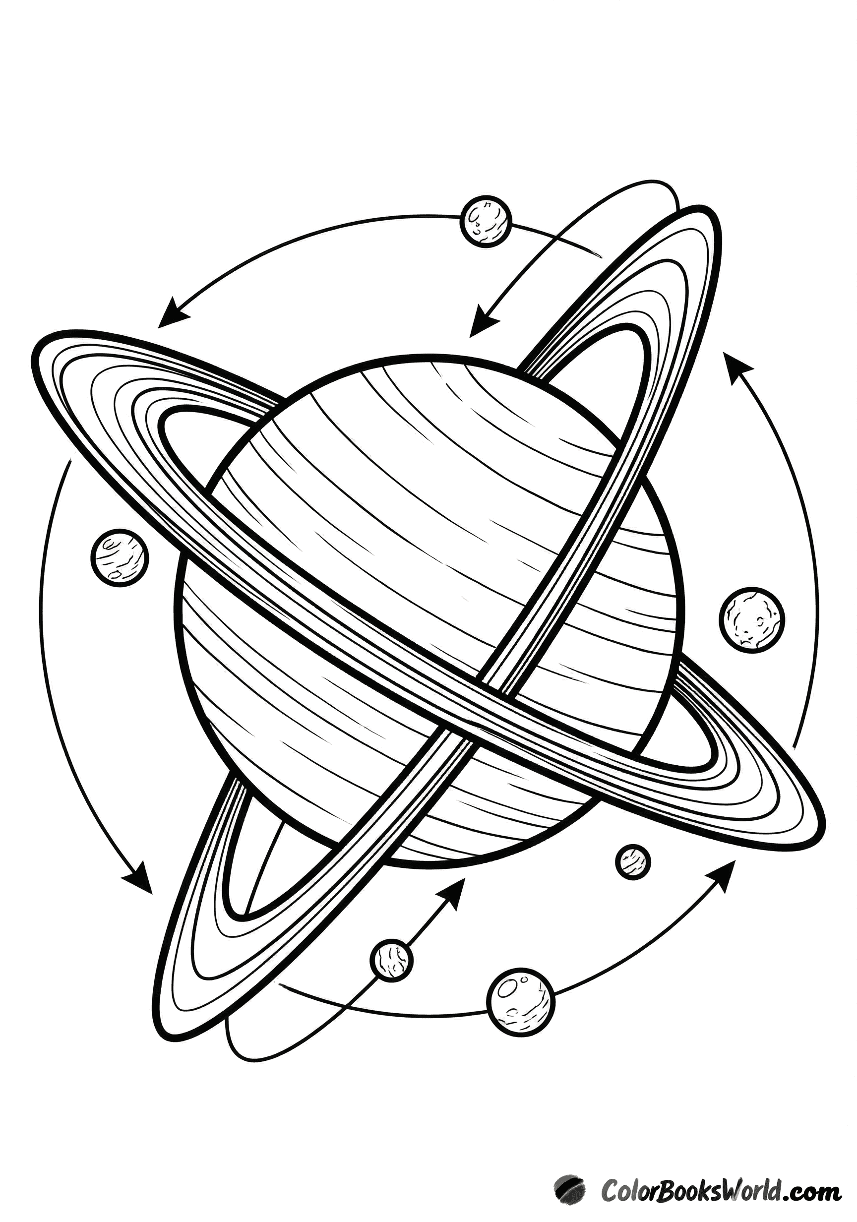 Uranus in Seitenlage mit dünnen Ringen und mehreren kleinen Monden im Weltraum.